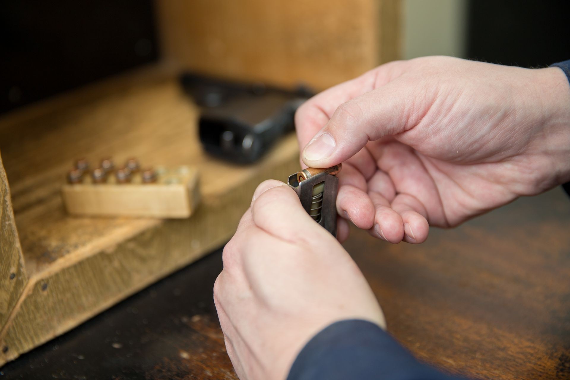 man with bullets clip gun charge man with bullets clip gun charge