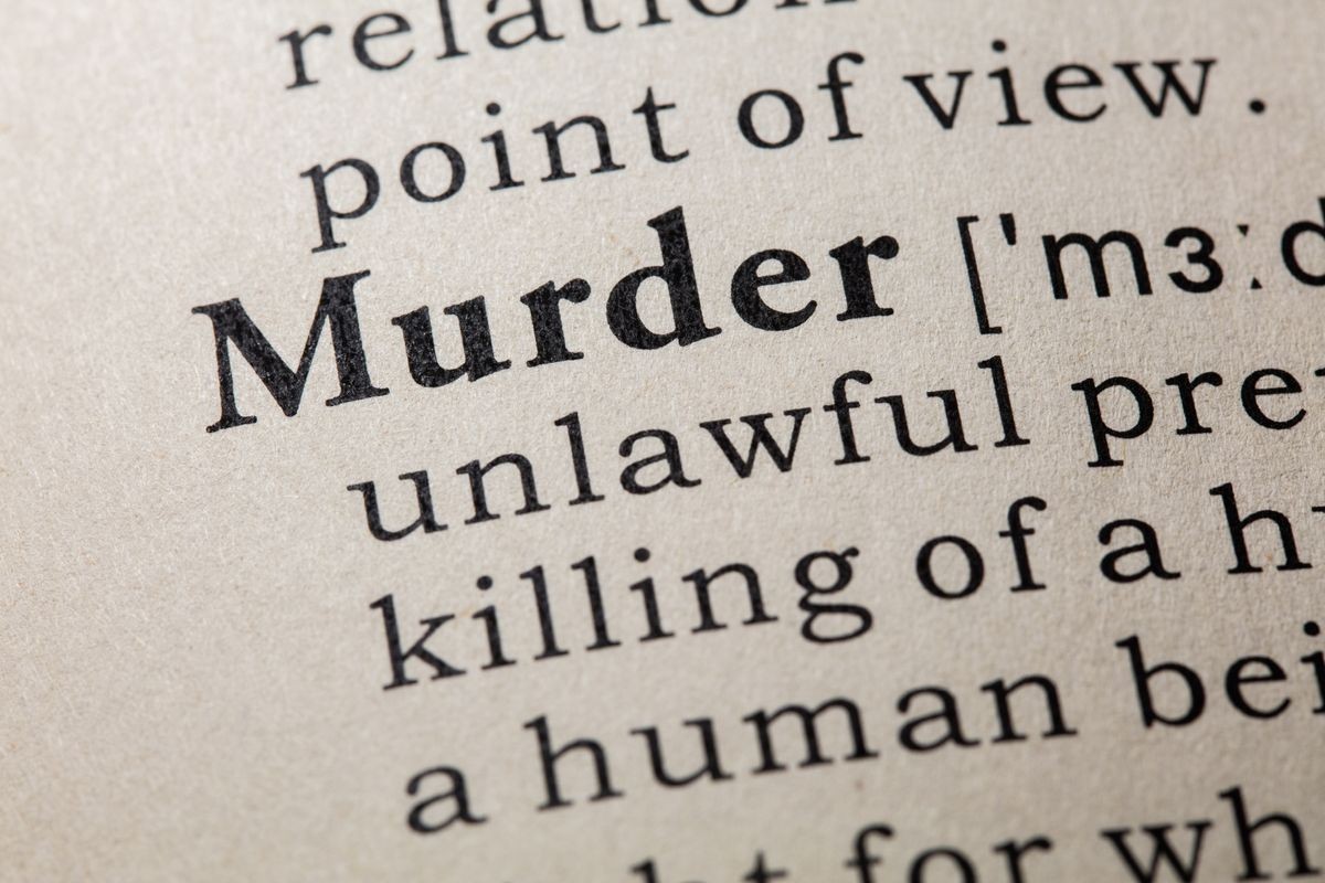 Dictionary definition of the word murder. including key descriptive words.